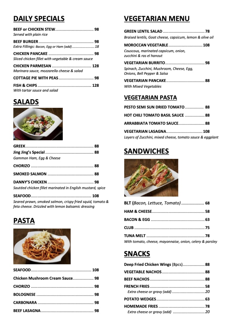 Menu Page 3